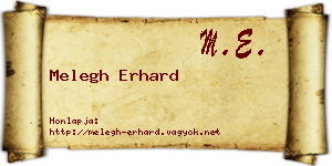 Melegh Erhard névjegykártya